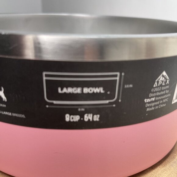 APEX Dog Bowl 100% STAINLESS STEEL DOG BOWL 8 CUP SIZE LARGE BUILT TO LAST - Picture 6 of 10